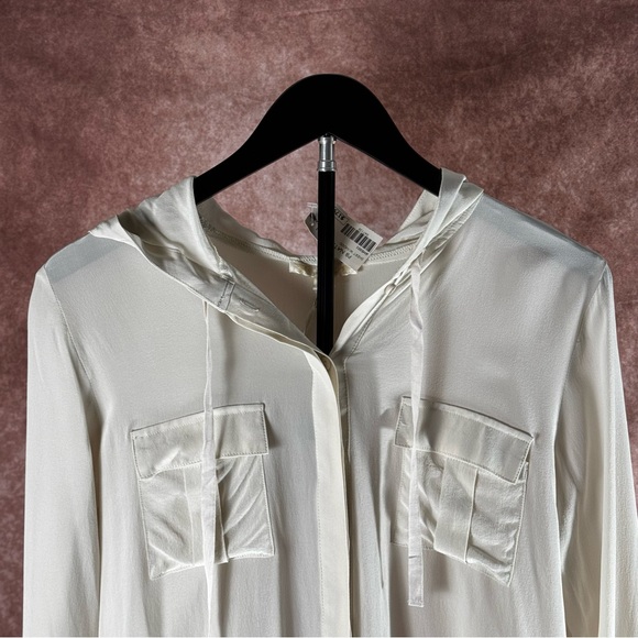 Gold Hawk Silk Hoodie Blouse NWT $179 Ivory 🤍 - Picture 2 of 8